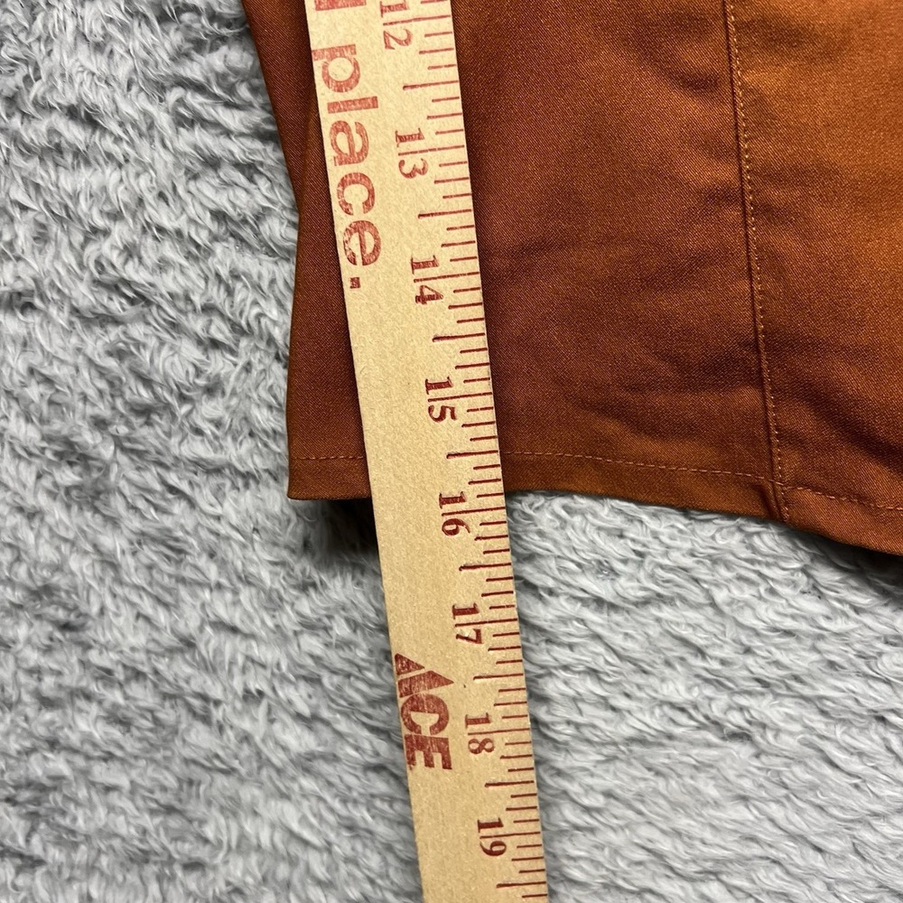 Madden NYC Top XL Rust Brown Corset Bustier Front Zip Puff  Short Sleeve Smocked - Picture 10 of 10